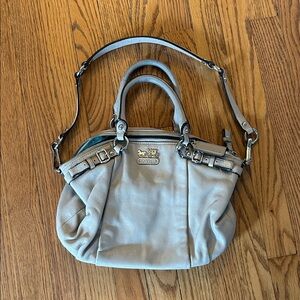 Coach Light Gray Leather Satchel